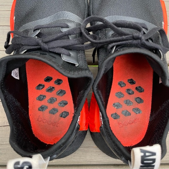 Adidas Boost Black Red NMD_R1 Sneakers size 6.5 - Picture 14 of 16